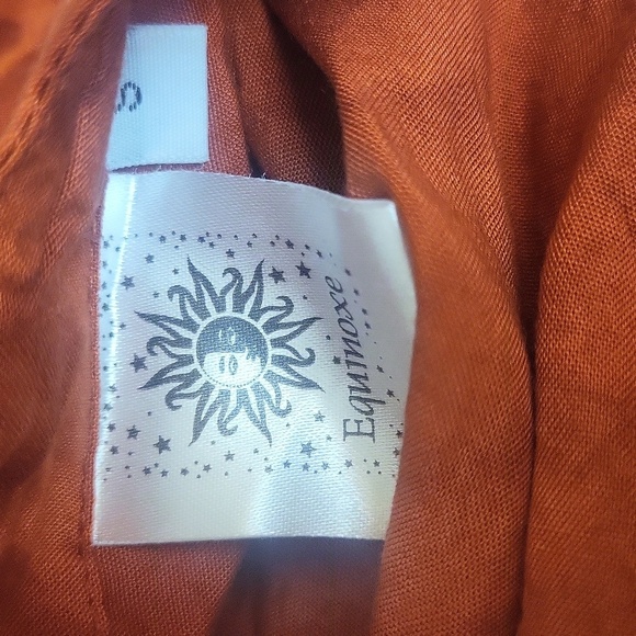 Equinoxe Orange Palm Printed Pattern Pants S - Picture 3 of 3